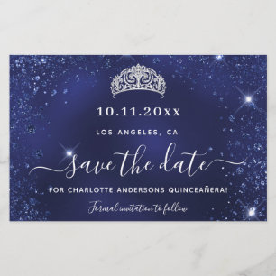 Papier Budget Quinceanera bleu parties scintillant poussi