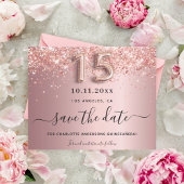 Papier Budget Quinceanera blush rose enregistrer la date