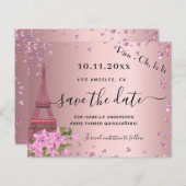 Papier Budget Quinceanera blush rose paris enregistrer la (Devant / Derrière)