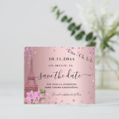 Papier Budget Quinceanera blush rose paris enregistrer la (Debout devant)