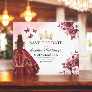 Papier Budget Quinceanera Enregistrer la date Floral Bour