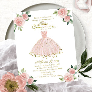 Papier Budget Quinceanera Invitation Espagne Blush Gown