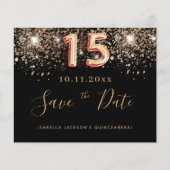 Papier Budget Quinceanera noir parties scintillant enregi (Devant)