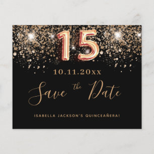 Papier Budget Quinceanera noir parties scintillant enregi