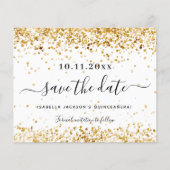 Papier Budget Quinceanera or blanc enregistrer la date (Devant)