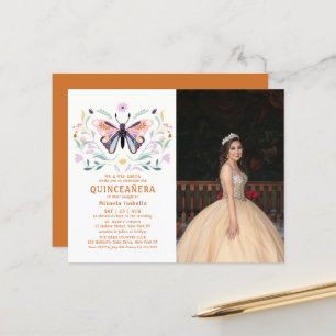 Papier Budget Quinceañera Papillon rose Photo Floral