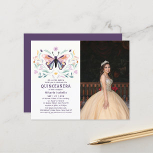 Papier Budget Quinceañera Papillon rose Photo Floral