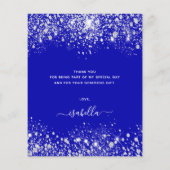Papier BUDGET Quinceanera parties scintillant bleue royal (Dos)