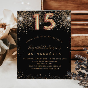 Papier BUDGET Quinceanera parties scintillant en or noir