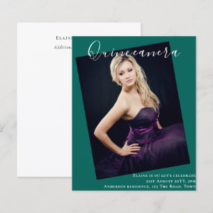Papier BUDGET Quinceanera PHOTO Invitation Faire-part