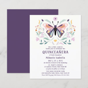 Papier Budget Quinceañera Pink Purple Butpe Floral