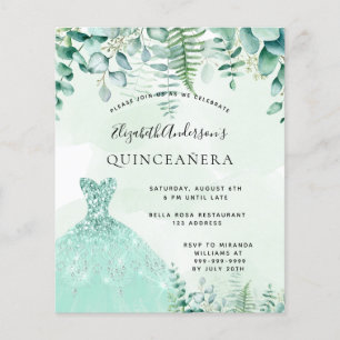 Papier Budget Quinceanera robe de forêt enchantée