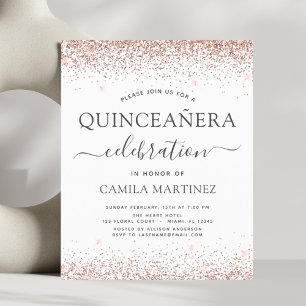 Papier Budget Quinceanera Rose Gold Parties scintillant I