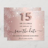 Papier Budget Quinceanera rose or argent argent enregistr (Devant / Derrière)