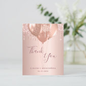 Papier Budget Quinceanera rose or blush Merci (Debout devant)