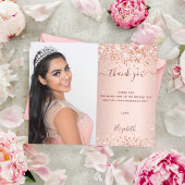 Papier Budget Quinceanera rose photo blush merci