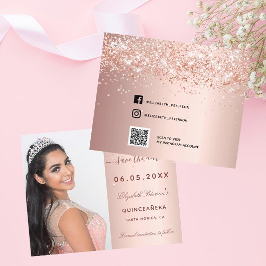 Papier Budget Quinceanera rose photo broussailleuse Enreg
