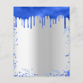 Papier Budget Quinceanera royal bleu argent invitation (Dos)