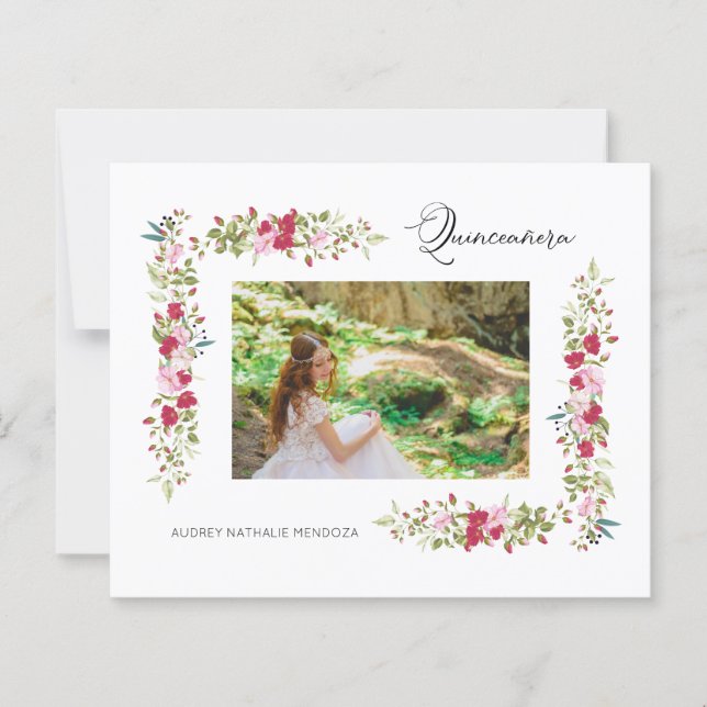 Papier Budget Quinceañera Spanish Floral Photo  (Devant)