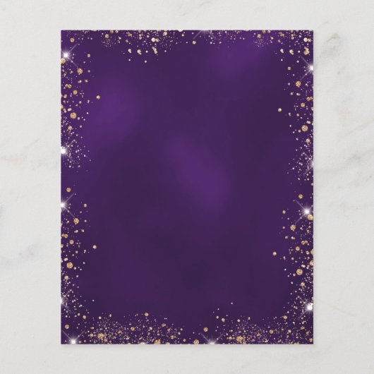 Papier Budget Quinceanera violet or parties scintillant b (Dos)