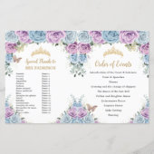 Papier Budget Quinceañera XV Blue Lilac Padrinos Programm (Dos)