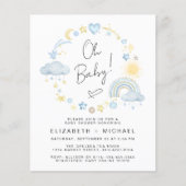 Papier Budget Rainbow Baby Boy Couples Douche Invitation (Devant)