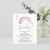 Papier Budget Rainbow Boho oh bébé Fête de naissance Rose (Debout devant)