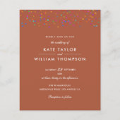 Papier Budget Rainbow Confetti Terracotta Mariage Invitat (Devant)