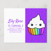 Papier Budget Rainbow Cupcake Anniversaire Fête Invitatio (Devant)