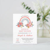 Papier BUDGET Rainbow Drive Par Baby shower Invitation (Debout devant)