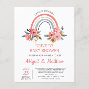 Papier BUDGET Rainbow Drive Par Baby shower Invitation