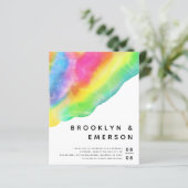 Papier Budget Rainbow Gay Faire-part de mariage (Debout devant)