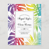 Papier BUDGET Rainbow gay lesbienne faire-part de mariage (Devant)