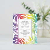 Papier BUDGET Rainbow gay lesbienne faire-part de mariage (Debout devant)