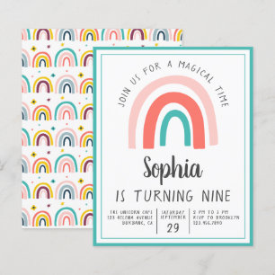 Papier Budget Rainbow Magique Anniversaire Invitation