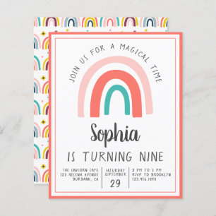 Papier Budget Rainbow Magique Anniversaire Invitation
