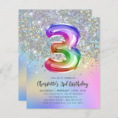 Papier Budget Rainbow Parties scintillant Foil Balloon 3e (Devant / Derrière)