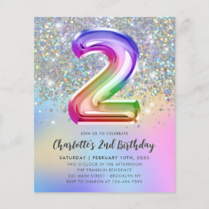 Papier Budget Rainbow Parties scintillant Foil Girl 2e an