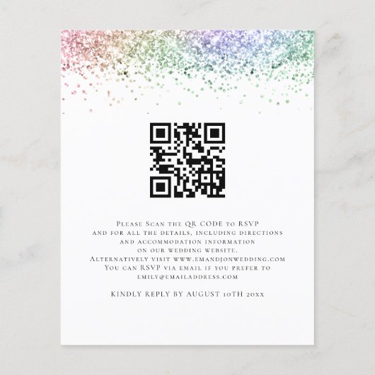 Papier Budget Rainbow Parties scintillant Nous faisons QR (Dos)