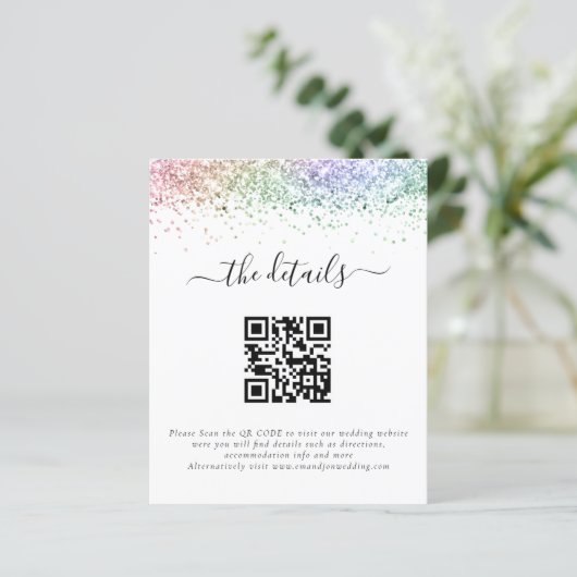Papier Budget Rainbow Parties scintillant QR Code Détails (Debout devant)
