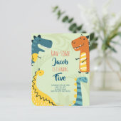 Papier Budget, Raw-some mignon Dinosaur Invitation Annive (Debout devant)