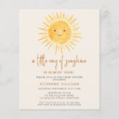 Papier Budget Ray of Sunshine Baby shower Invitation (Devant)