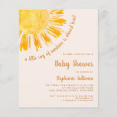 Papier Budget Ray of Sunshine Boho Baby shower Invitation (Devant)