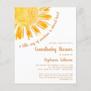 Papier Budget Ray of Sunshine Grandbaby Shower Invitation