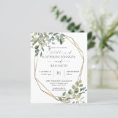 Papier Budget REC Rustique Eucalyptus & Gold Frame Mariag (Debout devant)