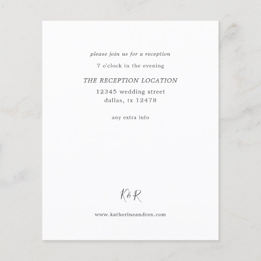 Papier Budget REC Rustique Eucalyptus & Gold Frame Mariag (Dos)