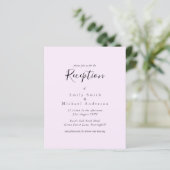 Papier Budget Réception de mariage Invitation Palest rose (Debout devant)