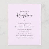 Papier Budget Réception de mariage Invitation Palest rose (Devant)