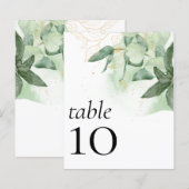 Papier BUDGET Réception de mariage verdure Numéro de tabl (Devant / Derrière)