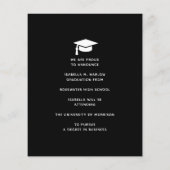 Papier Budget Red Black Graduation Faire-part (Dos)